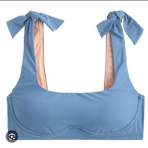 J. Crew Tie Shoulder Scoopneck Bikini Top